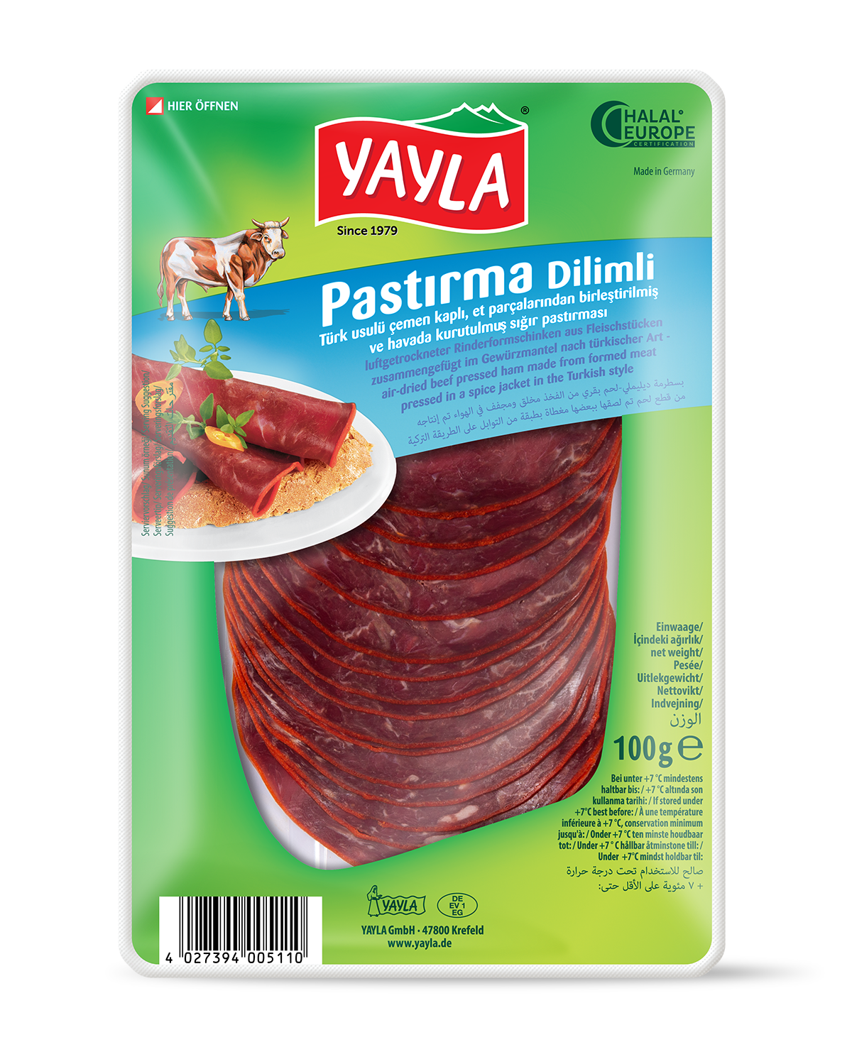 511_packshot.png YAYLA Pastrami-Scheiben 100 g - Image 1