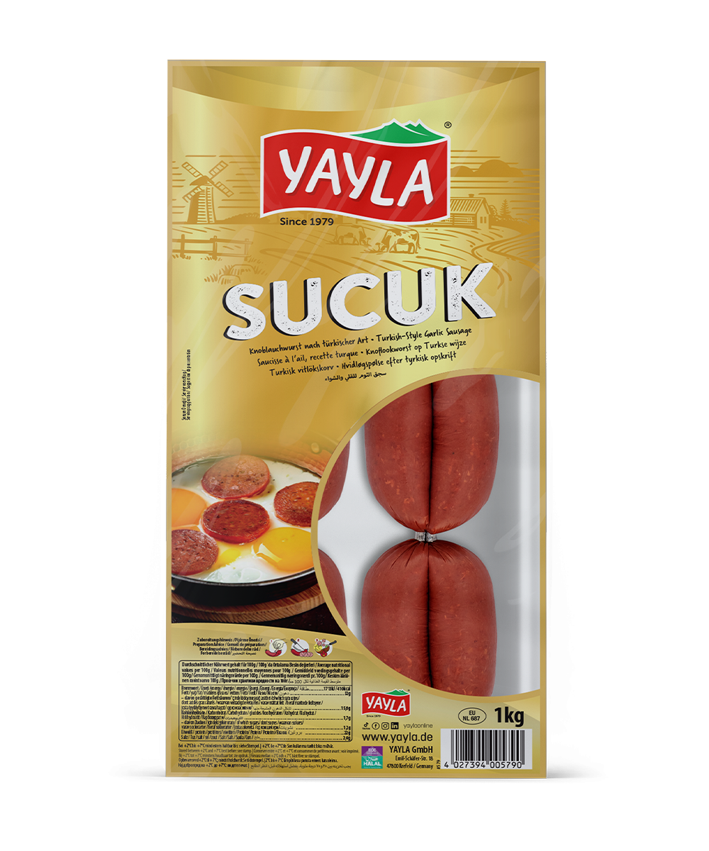 579_packshot.png YAYLA Knoblauch Goldwurst 1000gr - Image 1