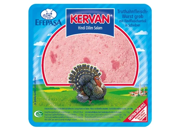 Efepaşa Salam KERVAN Truthahnfleischwurst mit Rindfleischanteil grob in Scheiben 200g