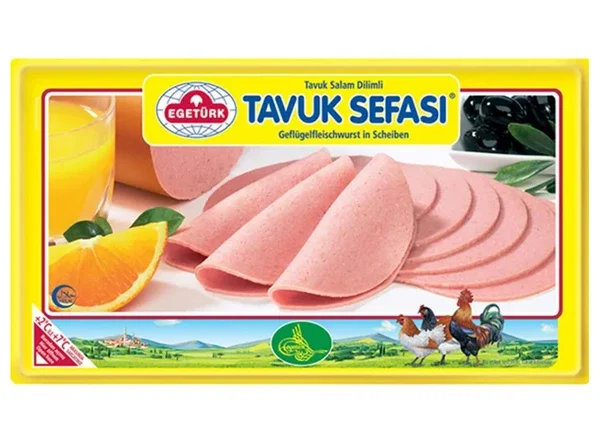 Egetürk Salami SLICE CHICKEN PLEASURE Geflügelfleischwurst mit Rindfleischanteil in 125 g