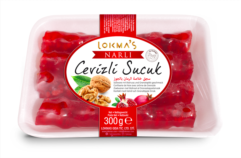 cevizli-sucuk-narli-1.png Lokmas Walnusswurst mit Granatapfel 300 g - Image 1